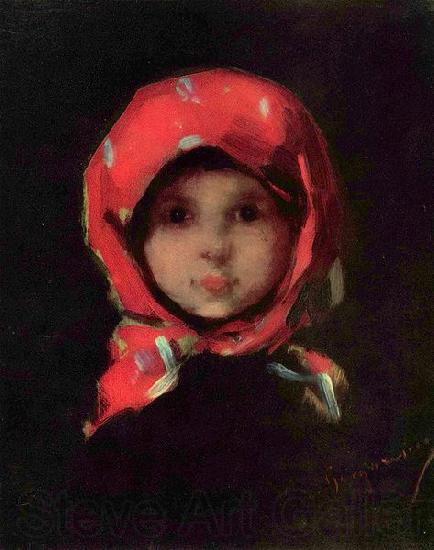Nicolae Grigorescu Portrait of a little girl Norge oil painting art